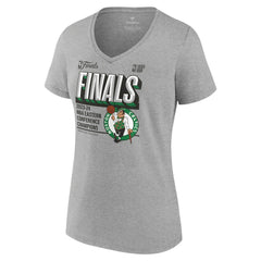 Fanatics - Boston Celtics Women's 2024 Eastern Conference Champions Locker Room Post Up Move V-Neck T-Shirt - Steel