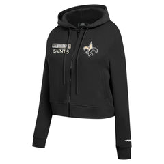 New Orleans Saints Pro Standard Women's Split Logo Full-Zip Hoodie Black - NFL