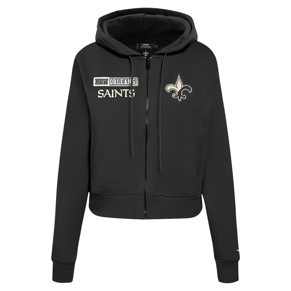 New Orleans Saints Pro Standard Women's Split Logo Full-Zip Hoodie Black - NFL