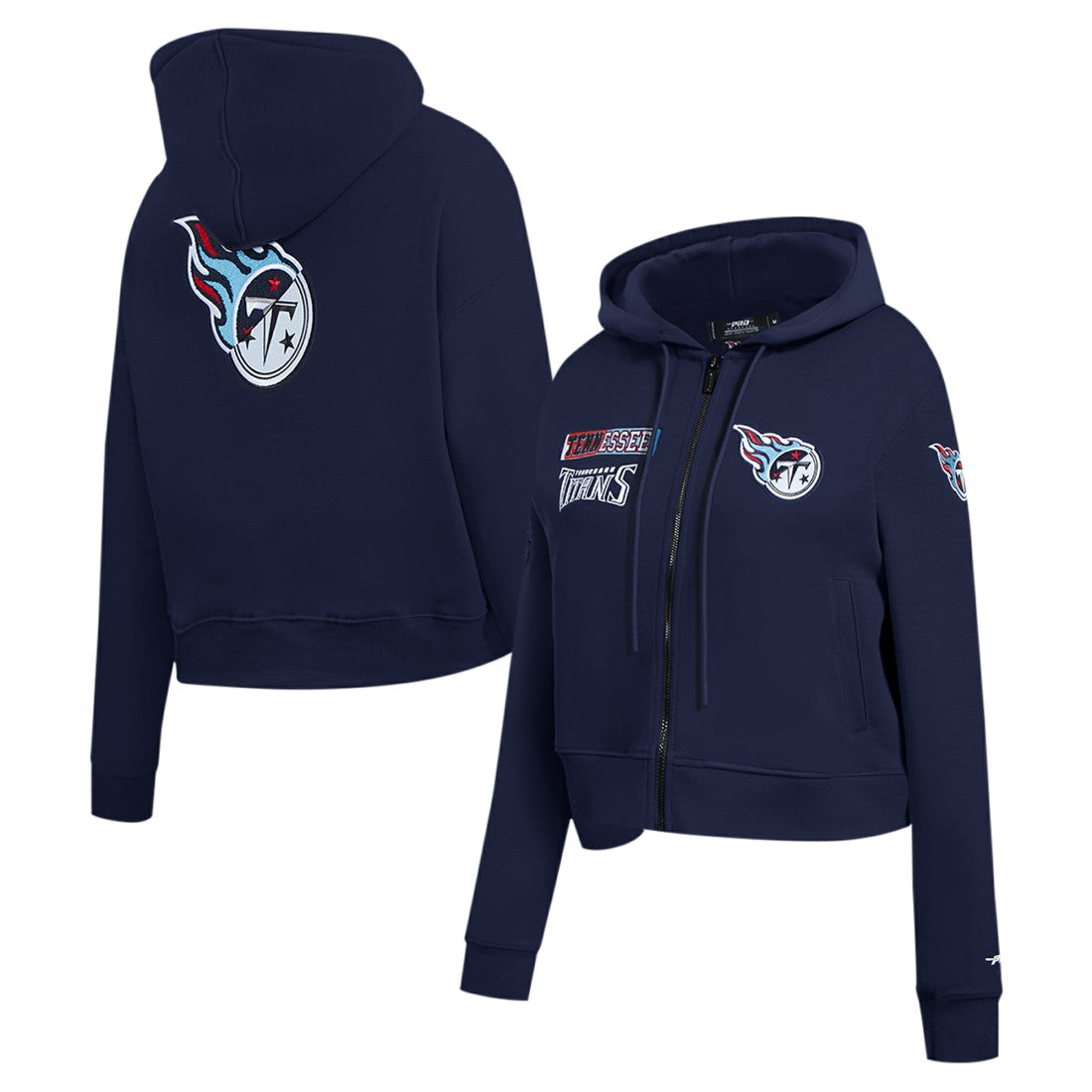 Tennessee Titans Pro Standard Women's Split Logo Full-Zip Hoodie Navy - NFL