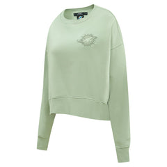 Miami Dolphins Pro Standard Women's Oversized Cropped Neutral Pullover Sweatshirt Light Green - NFL