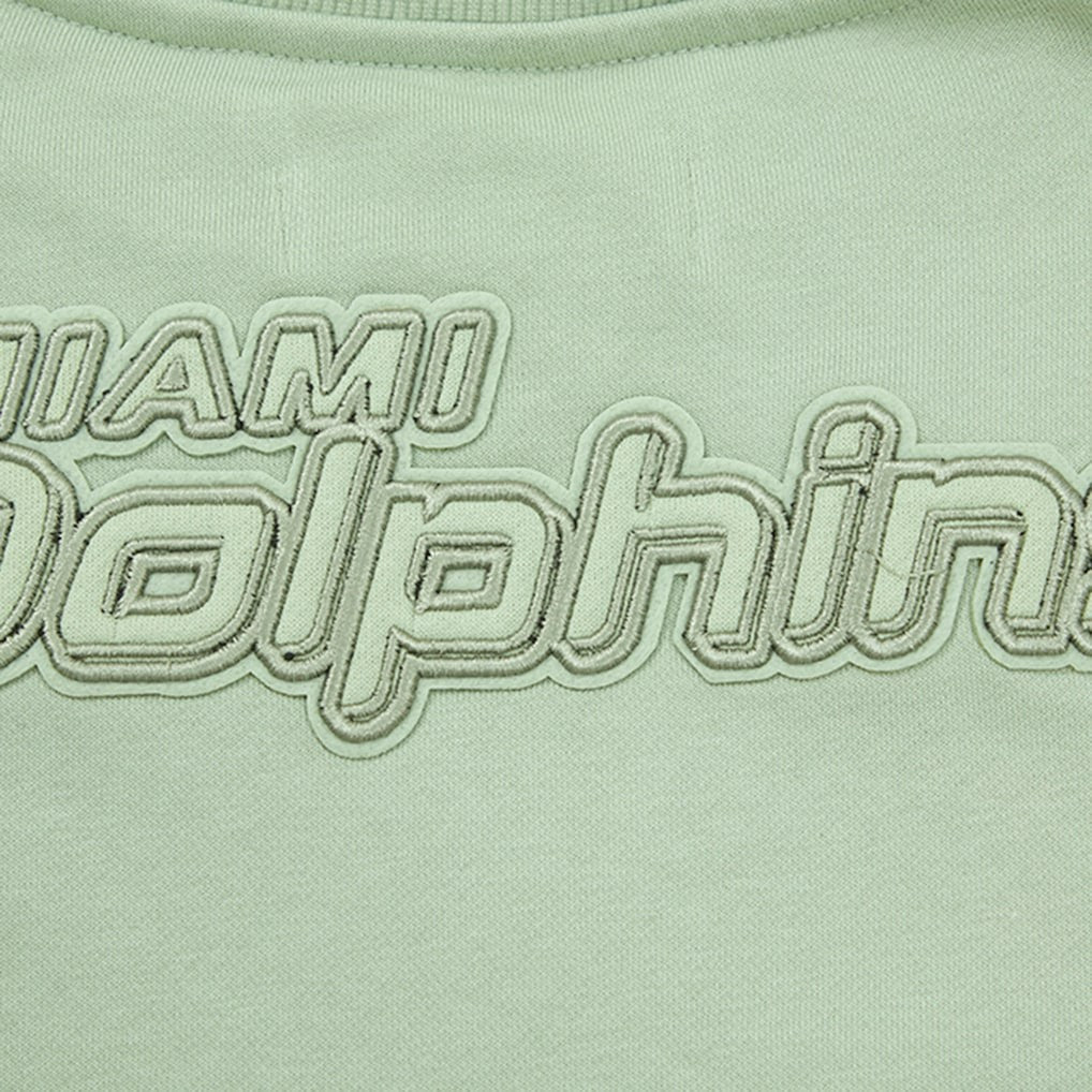 Miami Dolphins Pro Standard Women's Oversized Cropped Neutral Pullover Sweatshirt Light Green - NFL