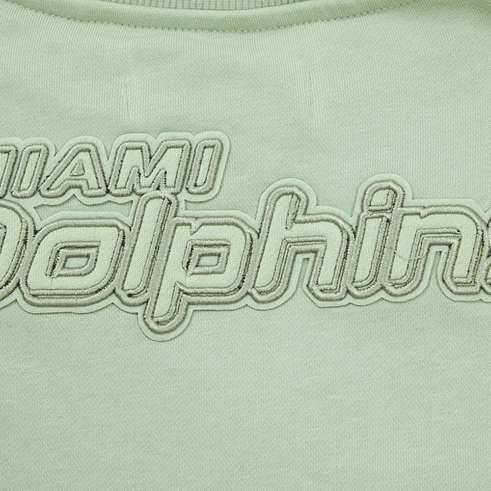 Miami Dolphins Pro Standard Women's Oversized Cropped Neutral Pullover Sweatshirt Light Green - NFL