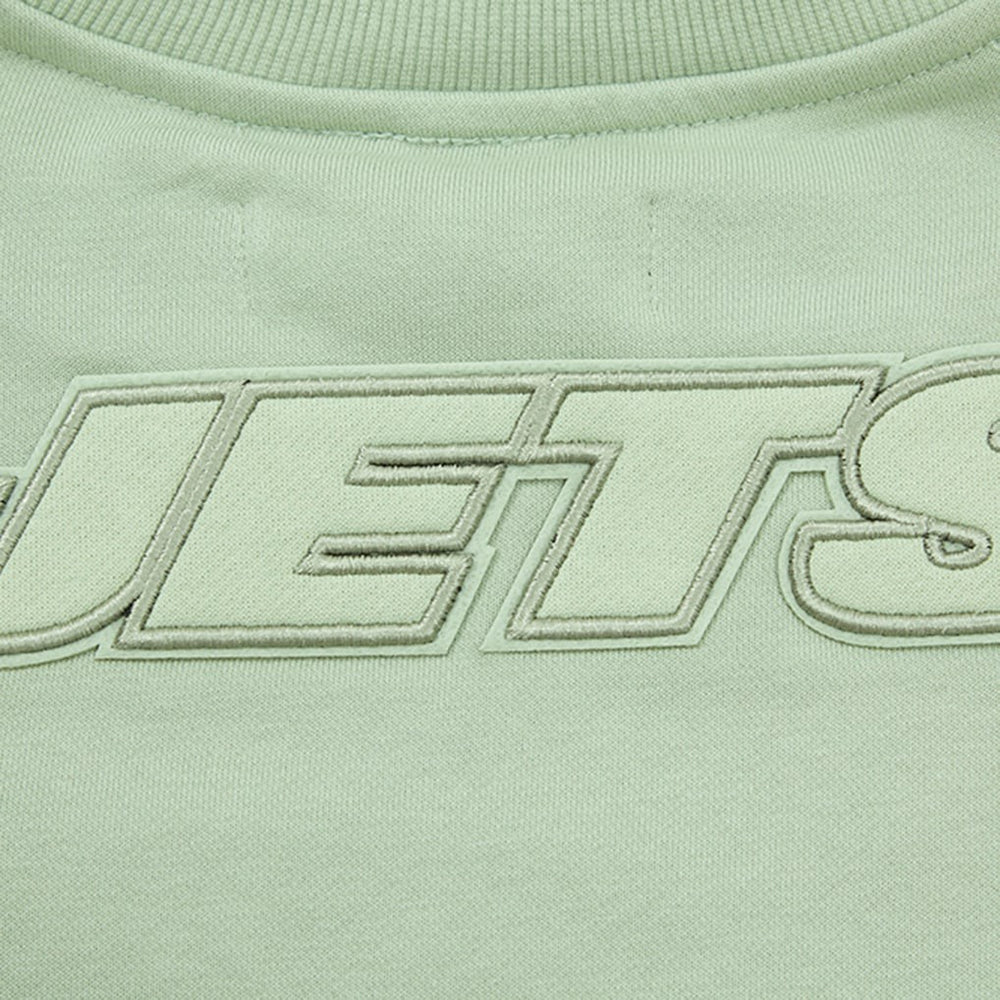 New York Jets Pro Standard Women's Oversized Cropped Neutral Pullover Sweatshirt Light Green - NFL