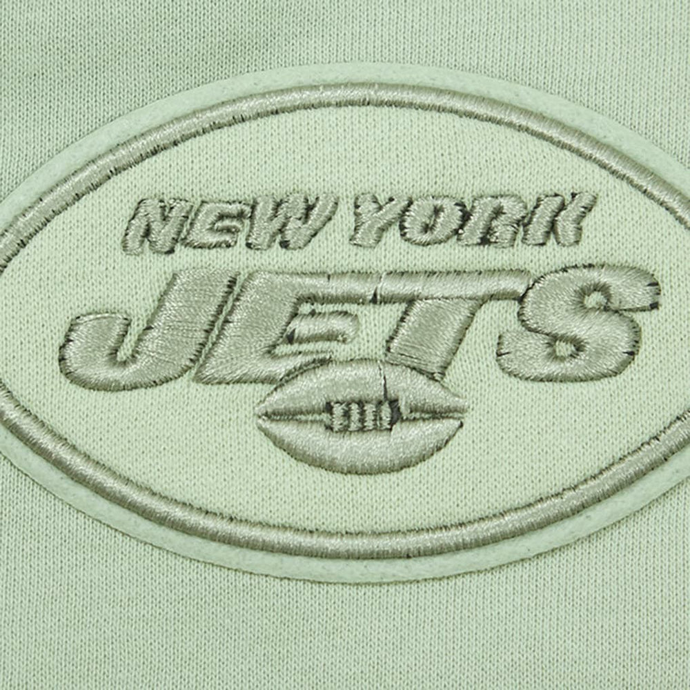 New York Jets Pro Standard Women's Oversized Cropped Neutral Pullover Sweatshirt Light Green - NFL