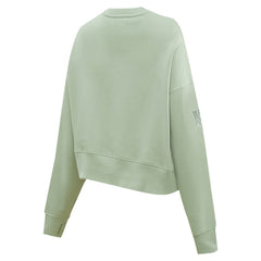 New York Giants Pro Standard Women's Oversized Cropped Neutral Pullover Sweatshirt Light Green - NFL