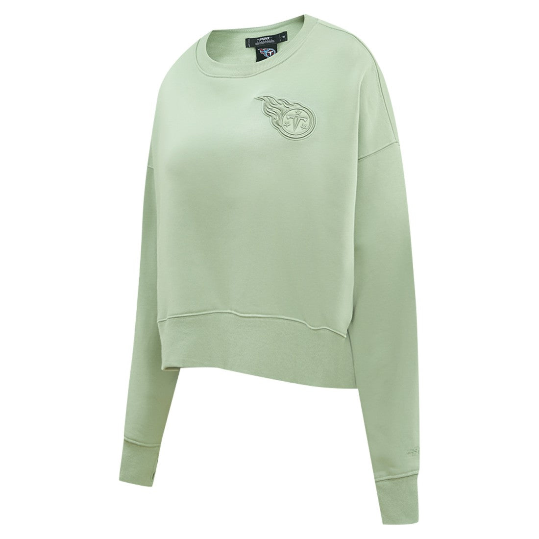 Tennessee Titans Pro Standard Women's Oversized Cropped Neutral Pullover Sweatshirt Light Green - NFL