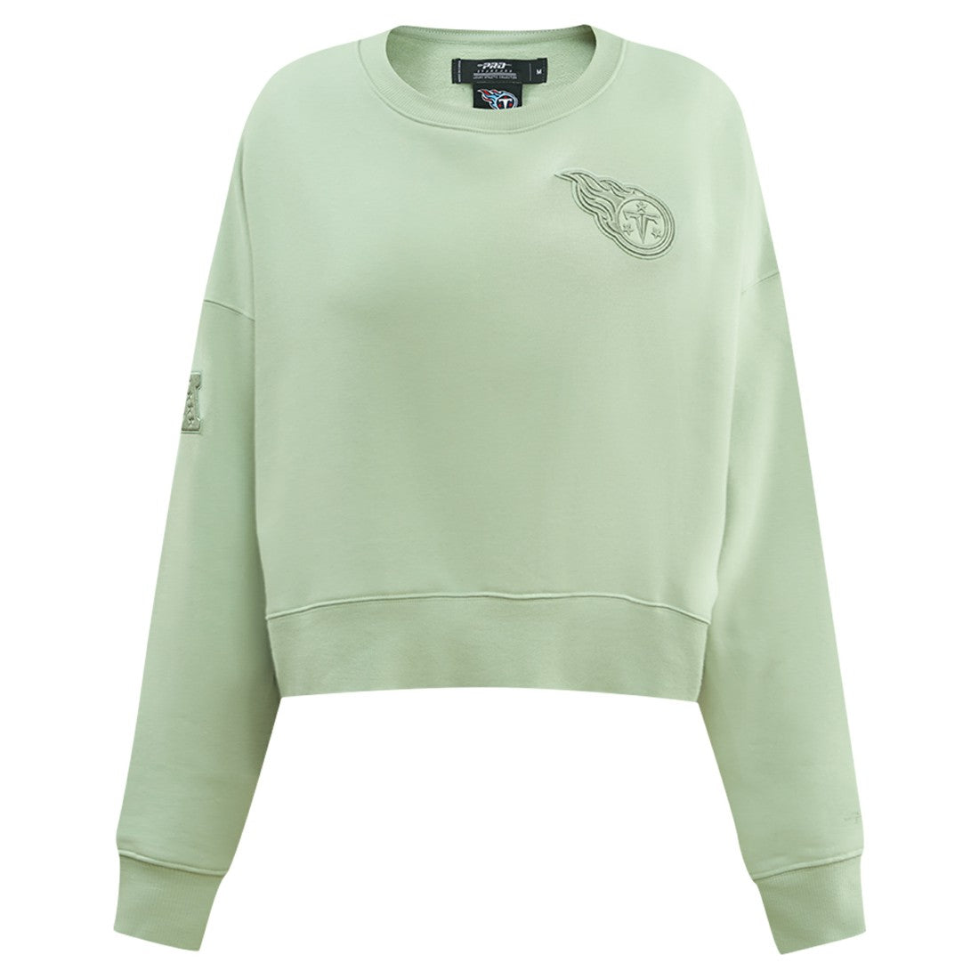 Tennessee Titans Pro Standard Women's Oversized Cropped Neutral Pullover Sweatshirt Light Green - NFL