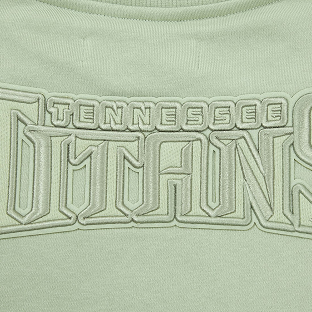 Tennessee Titans Pro Standard Women's Oversized Cropped Neutral Pullover Sweatshirt Light Green - NFL