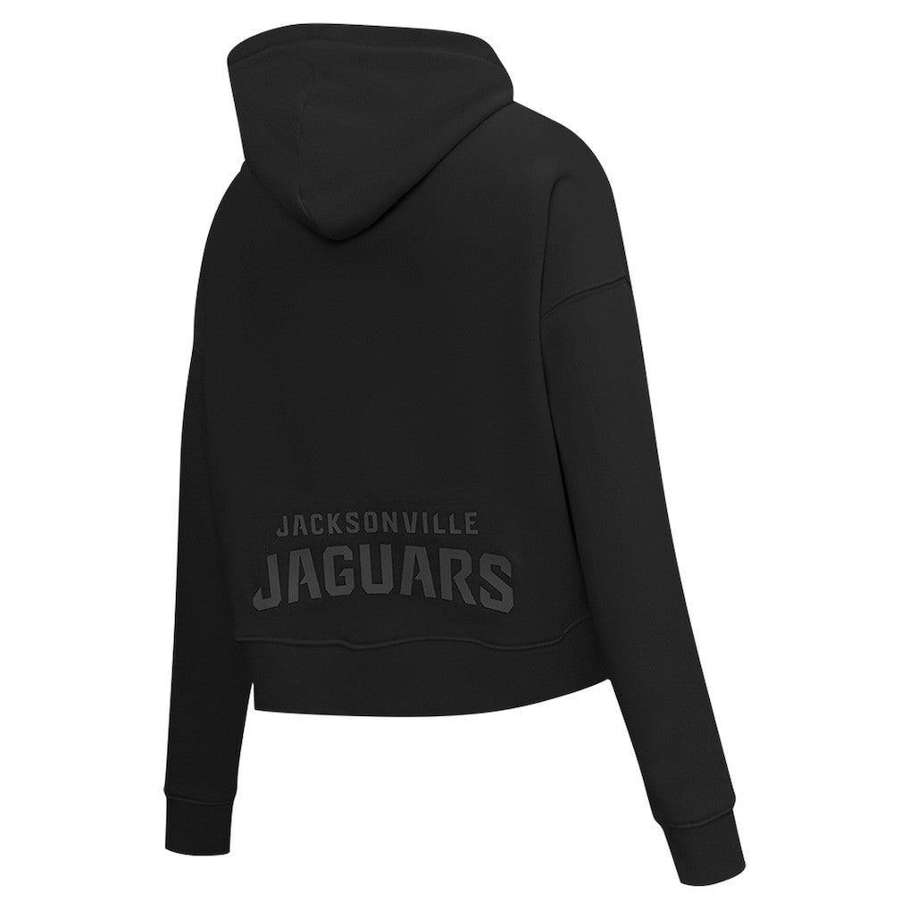 Jacksonville Jaguars Pro Standard Women's Jeweled Cropped Pullover Hoodie Black - NFL