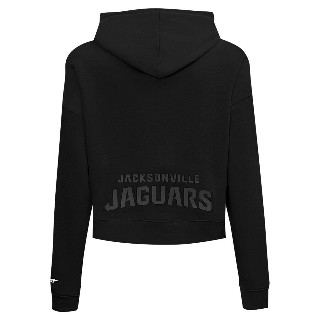 Jacksonville Jaguars Pro Standard Women's Jeweled Cropped Pullover Hoodie Black - NFL