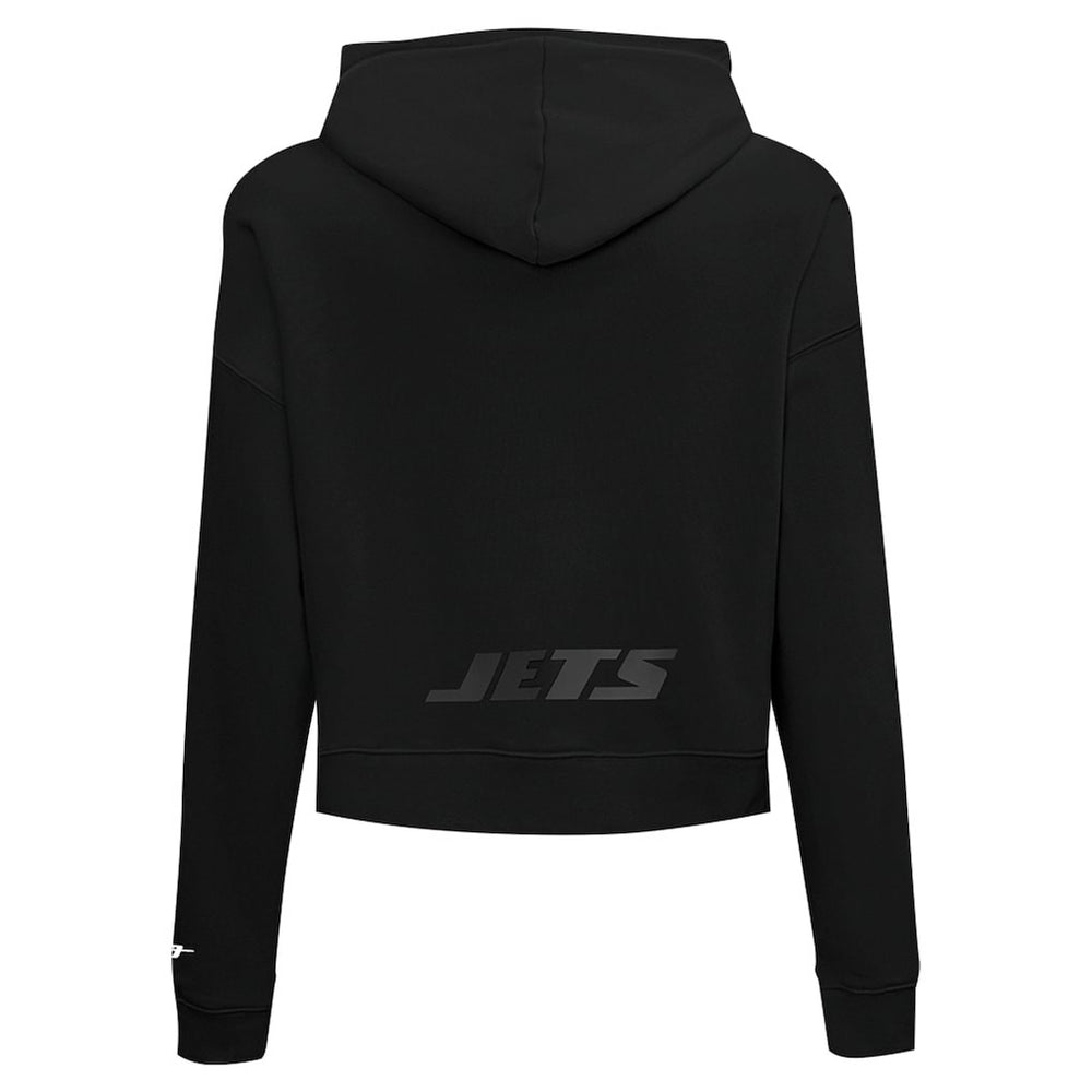 New York Jets Pro Standard Women's Jeweled Cropped Pullover Hoodie Black - NFL