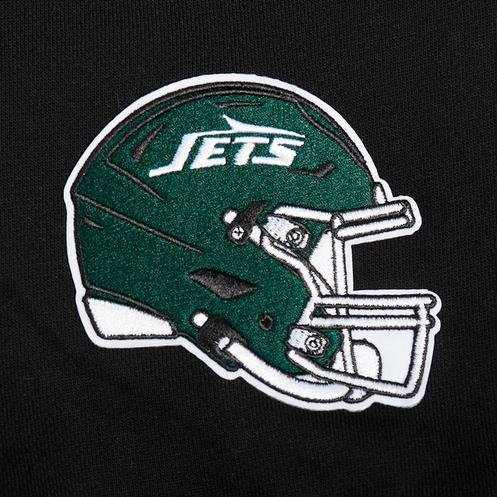 New York Jets Pro Standard Women's Jeweled Cropped Pullover Hoodie Black - NFL