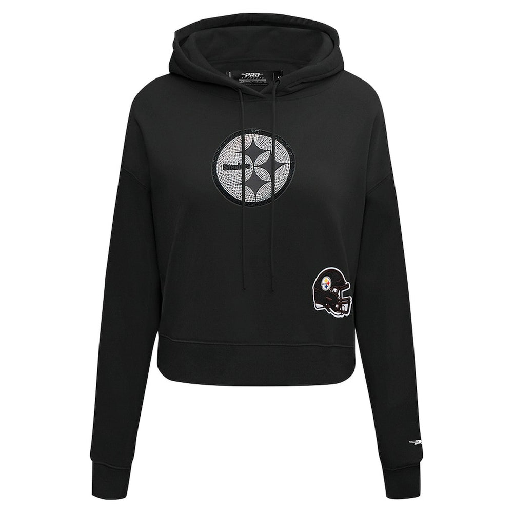 Pittsburgh Steelers Pro Standard Women's Jeweled Cropped Pullover Hoodie Black - NFL