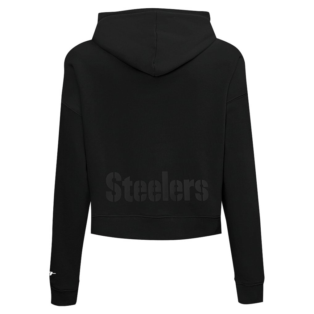 Pittsburgh Steelers Pro Standard Women's Jeweled Cropped Pullover Hoodie Black - NFL