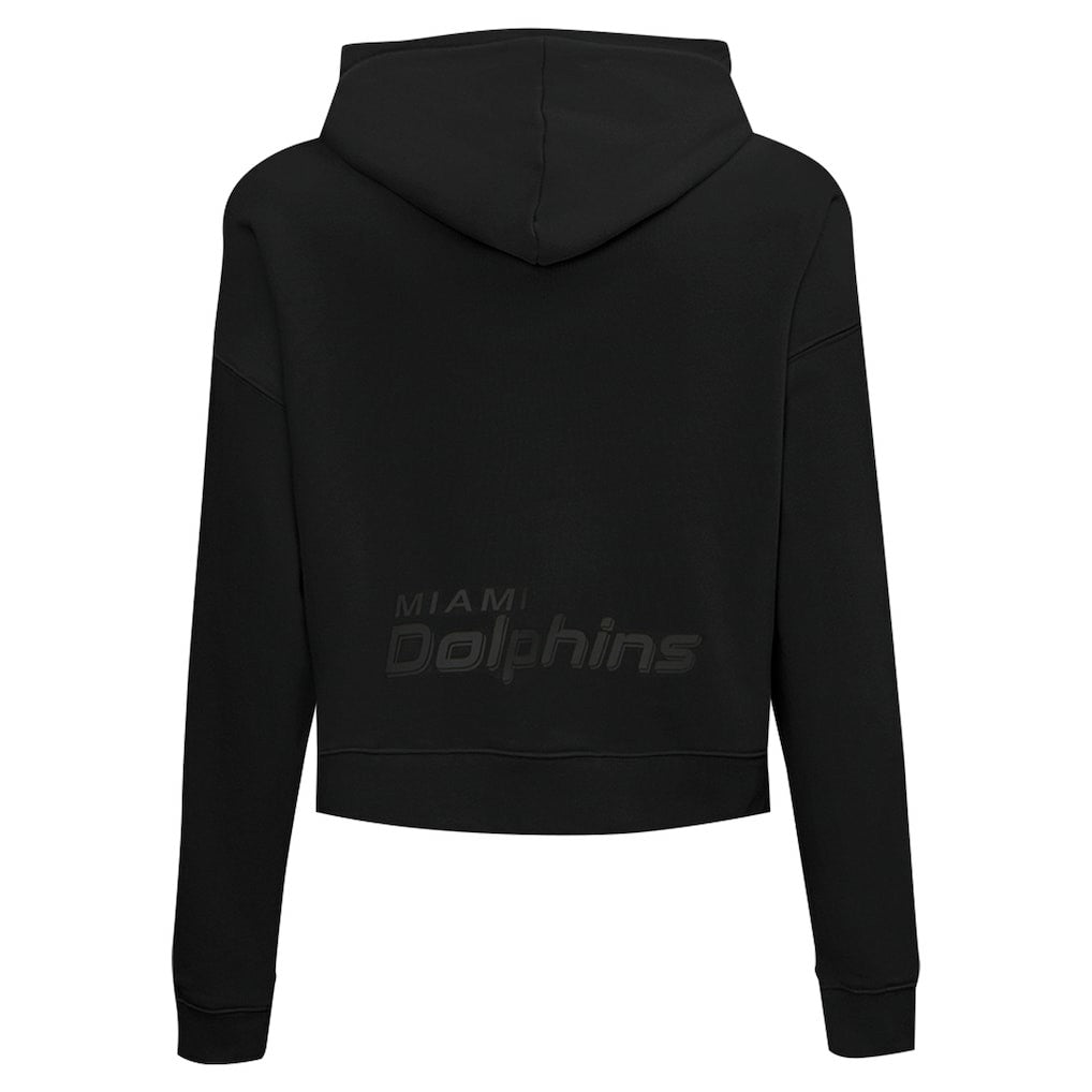 Miami Dolphins Pro Standard Women's Jeweled Cropped Pullover Hoodie Black - NFL
