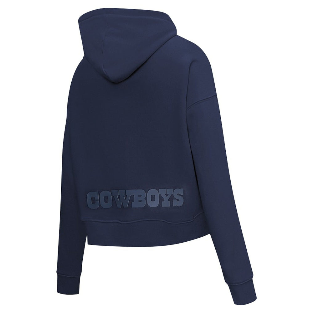 Dallas Cowboys Pro Standard Women's Jeweled Cropped Pullover Hoodie Navy - NFL
