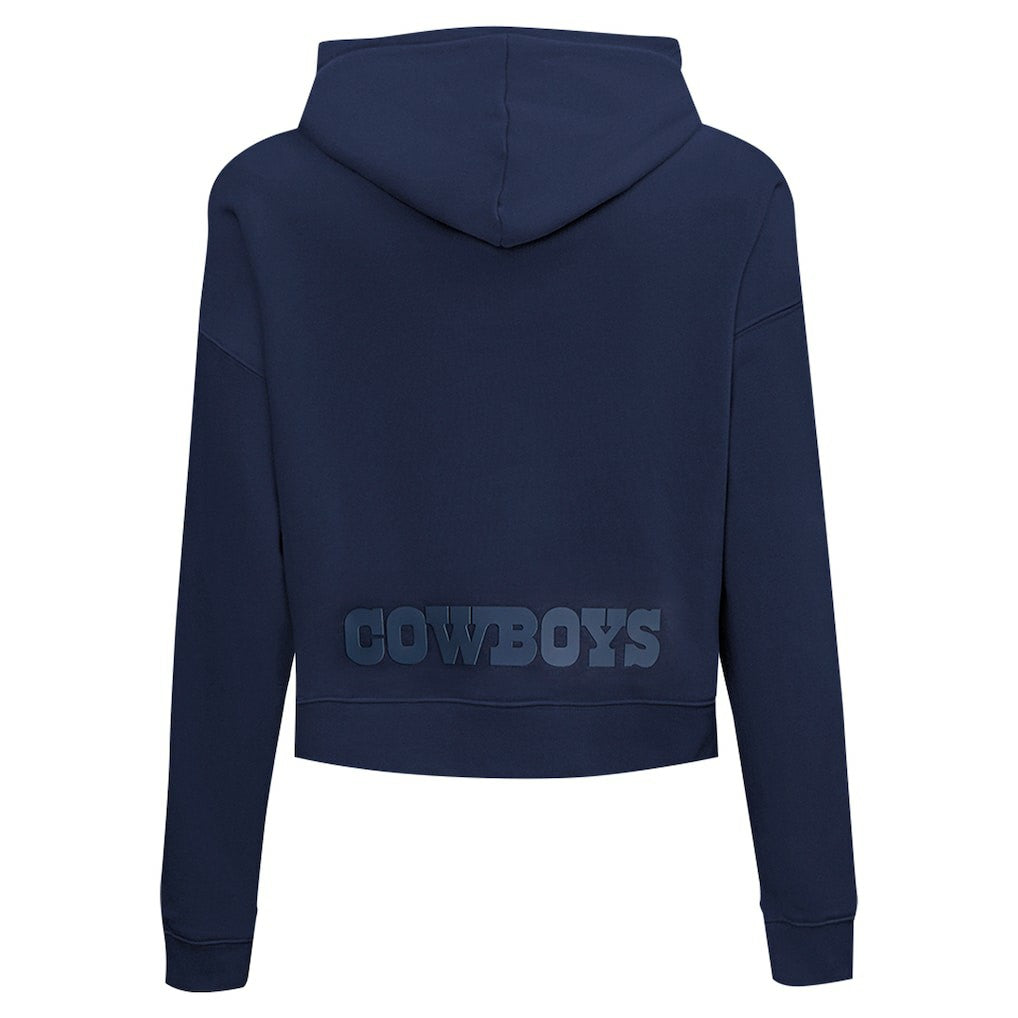Dallas Cowboys Pro Standard Women's Jeweled Cropped Pullover Hoodie Navy - NFL