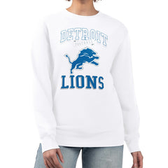 Detroit Lions G-III 4Her by Carl Banks Women's Team Logo Graphic Tri-Blend Pullover Sweatshirt White - NFL