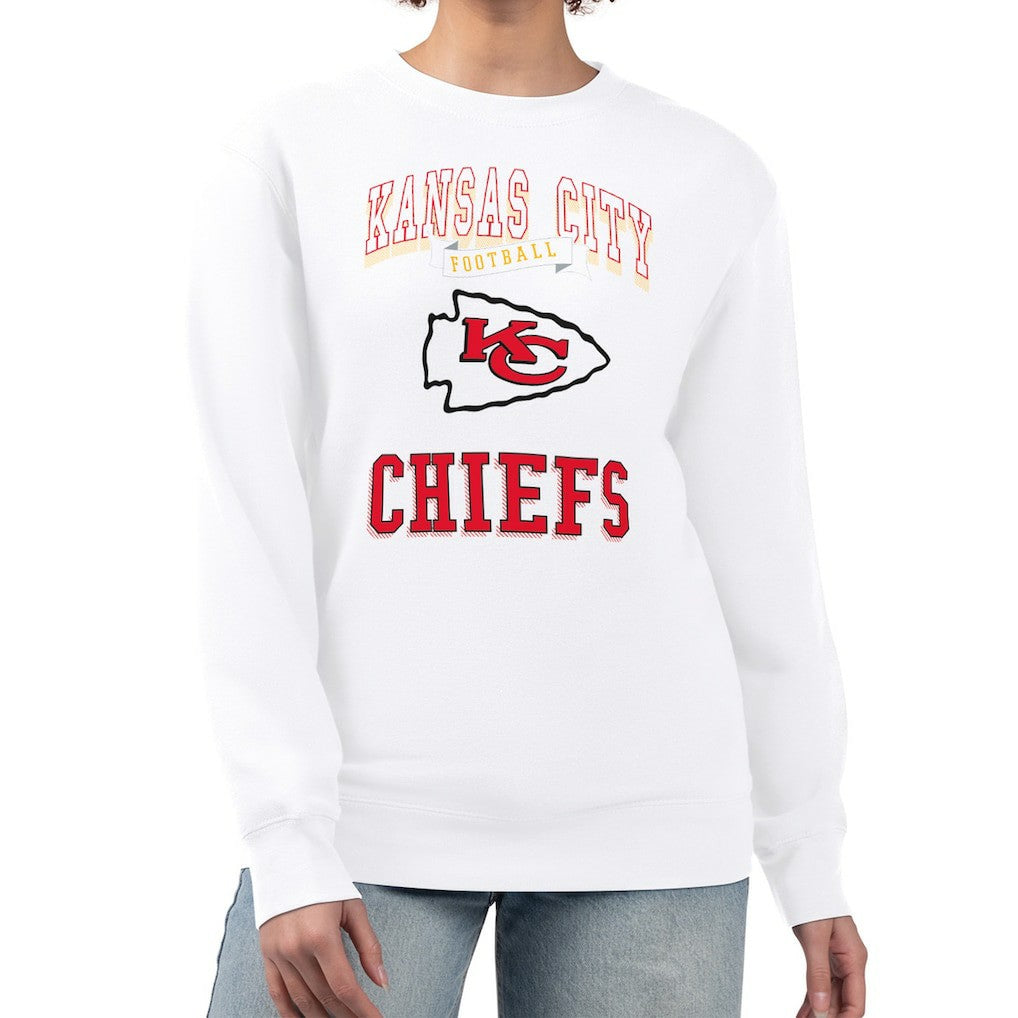 Kansas City Chiefs G-III 4Her by Carl Banks Women's Team Logo Graphic Tri-Blend Pullover Sweatshirt White - NFL