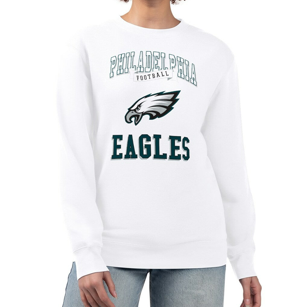 Philadelphia Eagles G-III 4Her by Carl Banks Women's Team Logo Graphic Tri-Blend Pullover Sweatshirt White - NFL