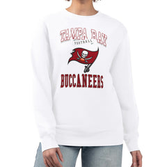 Tampa Bay Buccaneers G-III 4Her by Carl Banks Women's Team Logo Graphic Tri-Blend Pullover Sweatshirt White - NFL