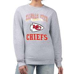 Kansas City Chiefs G-III 4Her by Carl Banks Women's Team Logo Graphic Tri-Blend Pullover Sweatshirt Heather Gray - NFL