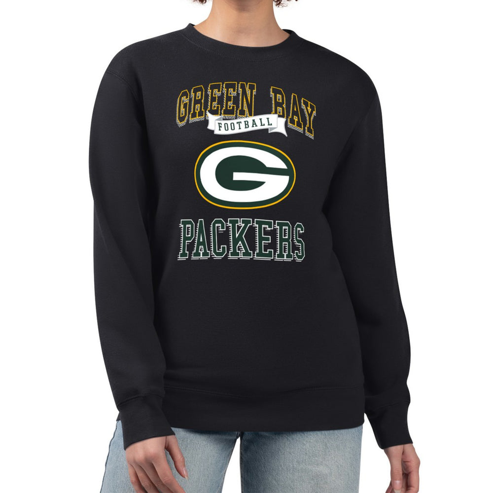 Green Bay Packers G-III 4Her by Carl Banks Women's Team Logo Graphic Tri-Blend Pullover Sweatshirt Black - NFL