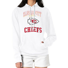 Kansas City Chiefs G-III 4Her by Carl Banks Women's Team Logo Graphic Fleece Tri-Blend Pullover Hoodie White - NFL