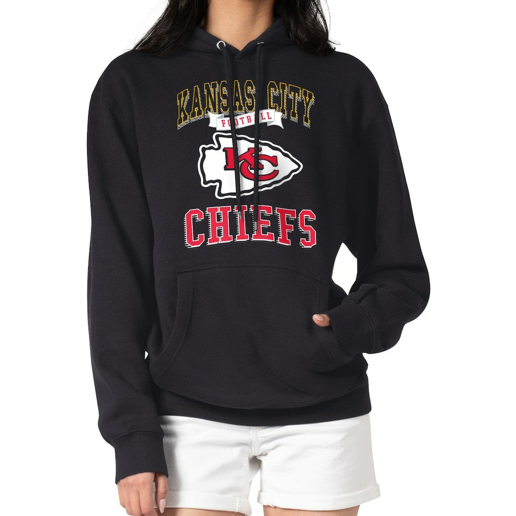 Kansas City Chiefs G-III 4Her by Carl Banks Women's Team Logo Graphic Fleece Tri-Blend Pullover Hoodie Black - NFL