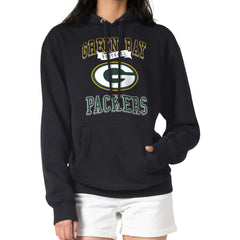 Green Bay Packers G-III 4Her by Carl Banks Women's Team Logo Graphic Fleece Tri-Blend Pullover Hoodie Black - NFL