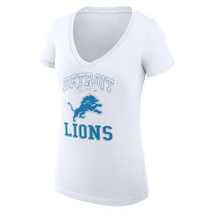 Detroit Lions G-III 4Her by Carl Banks Women's Super-Slim Fit Lightweight Team Logo Graphic V-Neck T-Shirt White - NFL
