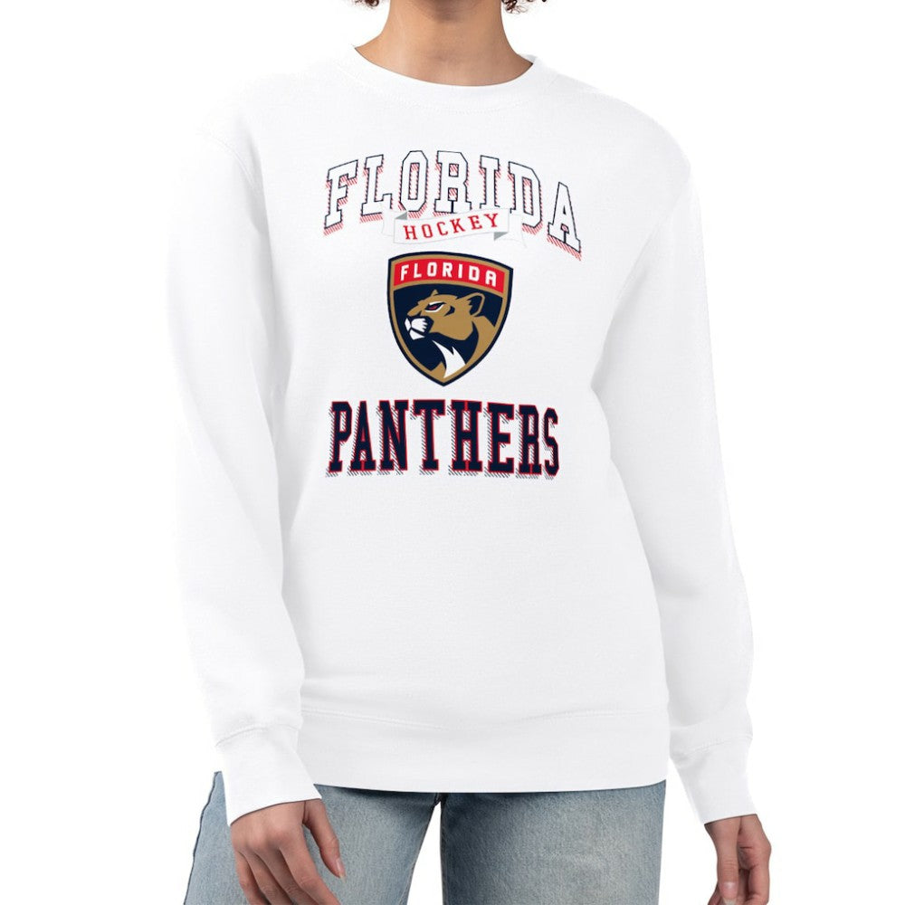 Florida Panthers - G-III 4Her by Carl Banks Women's Team Logo Tri-Blend Fleece Pullover Sweatshirt White