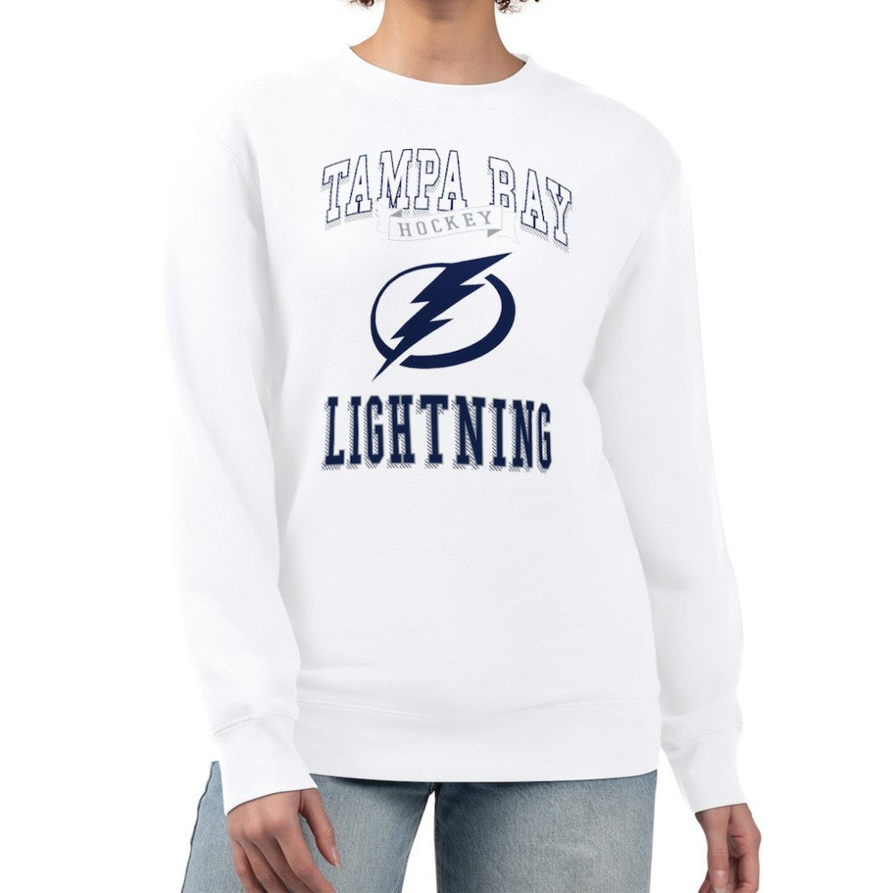 Tampa Bay Lightning - G-III 4Her by Carl Banks Women's Team Logo Tri-Blend Fleece Pullover Sweatshirt White