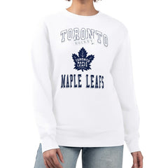 Toronto Maple Leafs - G-III 4Her by Carl Banks Women's Team Logo Tri-Blend Fleece Pullover Sweatshirt White