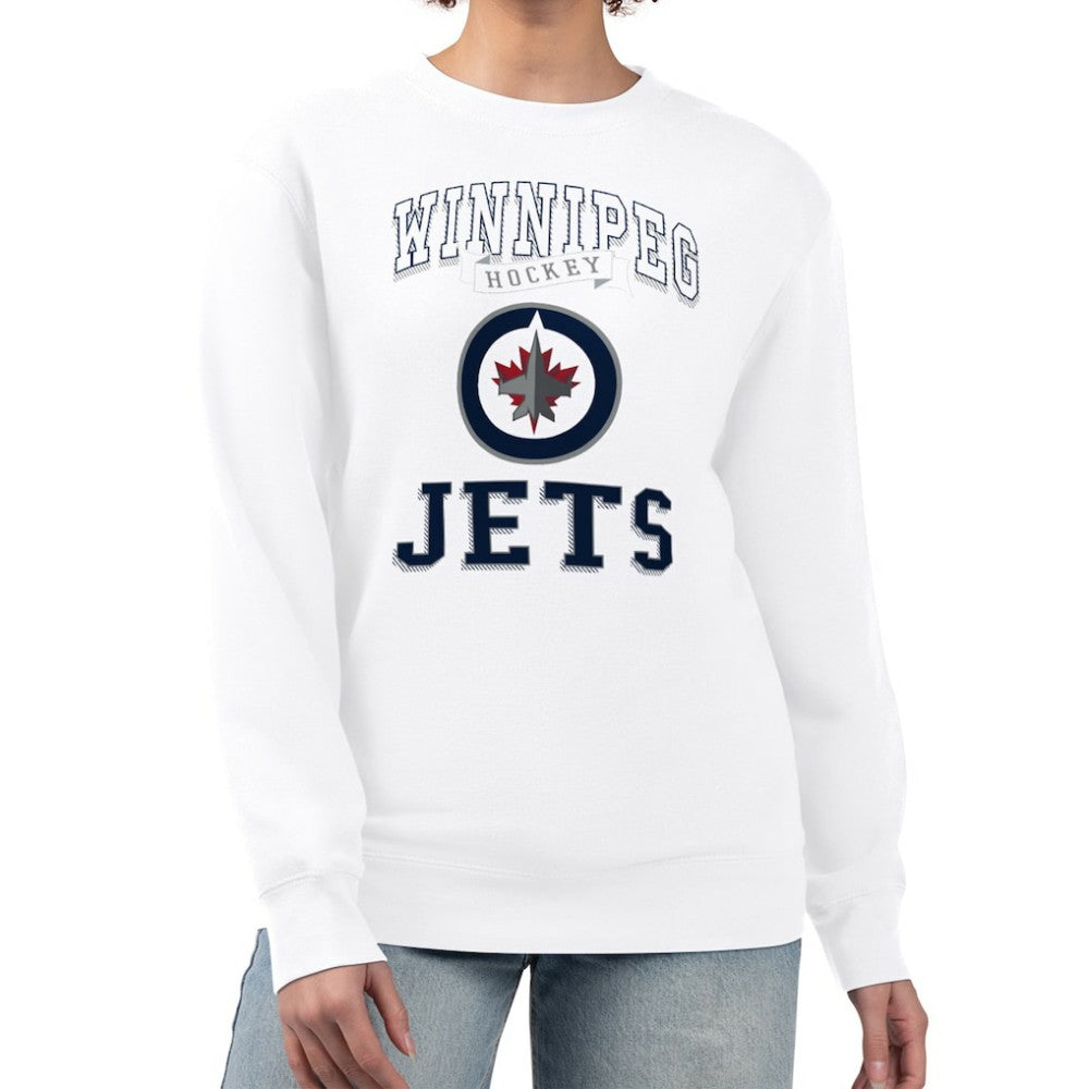 Winnipeg Jets - G-III 4Her by Carl Banks Women's Team Logo Tri-Blend Fleece Pullover Sweatshirt White