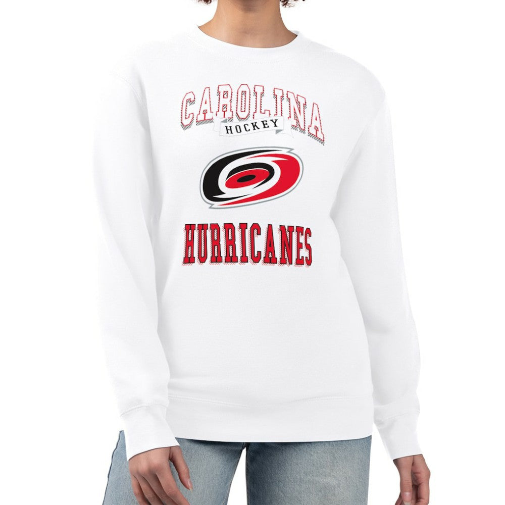 Carolina Hurricanes - G-III 4Her by Carl Banks Women's Team Logo Tri-Blend Fleece Pullover Sweatshirt White
