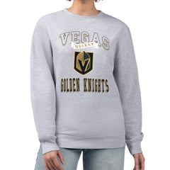 Vegas Golden Knights G-III 4Her by Carl Banks Women's Team Logo Tri-Blend Fleece Pullover Sweatshirt Heather Gray