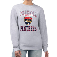 Florida Panthers - G-III 4Her by Carl Banks Women's Team Logo Tri-Blend Fleece Pullover Sweatshirt Heather Gray