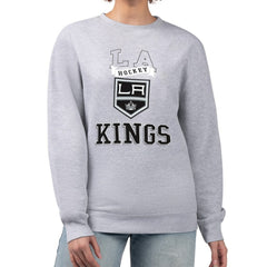 Los Angeles Kings - G-III 4Her by Carl Banks Women's Team Logo Tri-Blend Fleece Pullover Sweatshirt Heather Gray
