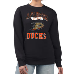 Anaheim Ducks - G-III 4Her by Carl Banks Women's Team Logo Tri-Blend Fleece Pullover Sweatshirt Black