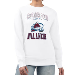 Colorado Avalanche - G-III 4Her by Carl Banks Women's Team Logo Tri-Blend Fleece Pullover Sweatshirt White