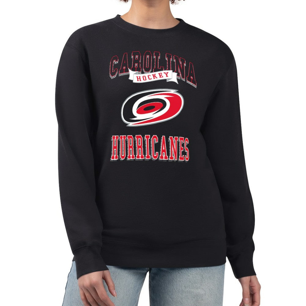 Carolina Hurricanes - G-III 4Her by Carl Banks Women's Team Logo Tri-Blend Fleece Pullover Sweatshirt Black