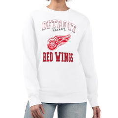 Detroit Red Wings - G-III 4Her by Carl Banks Women's Team Logo Tri-Blend Fleece Pullover Sweatshirt White