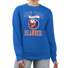 New York Islanders - G-III 4Her by Carl Banks Women's Team Logo Tri-Blend Fleece Pullover Sweatshirt Royal