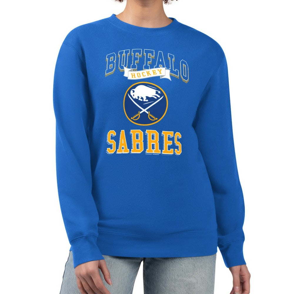 Buffalo Sabres - G-III 4Her by Carl Banks Women's Team Logo Tri-Blend Fleece Pullover Sweatshirt Royal