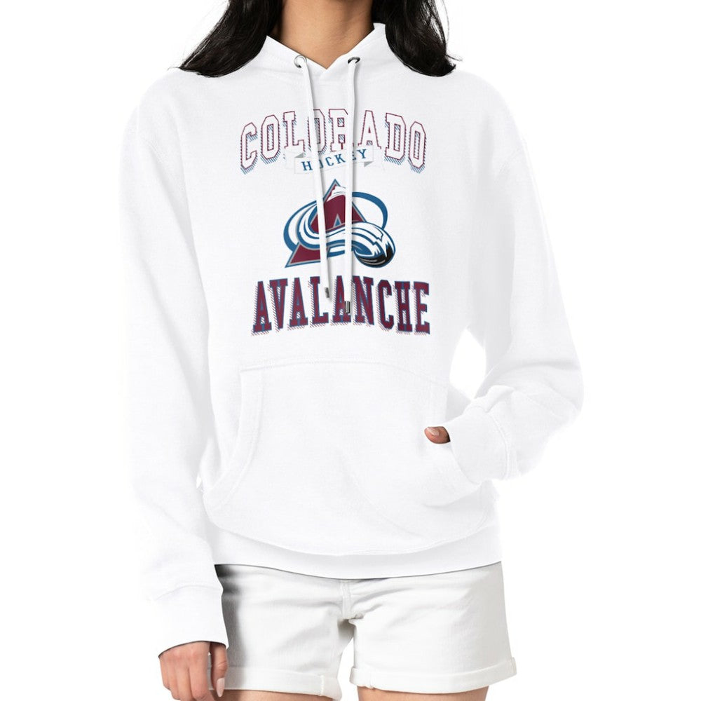 Colorado Avalanche - G-III 4Her by Carl Banks Women's Team Logo Tri-Blend Fleece Pullover Hoodie White
