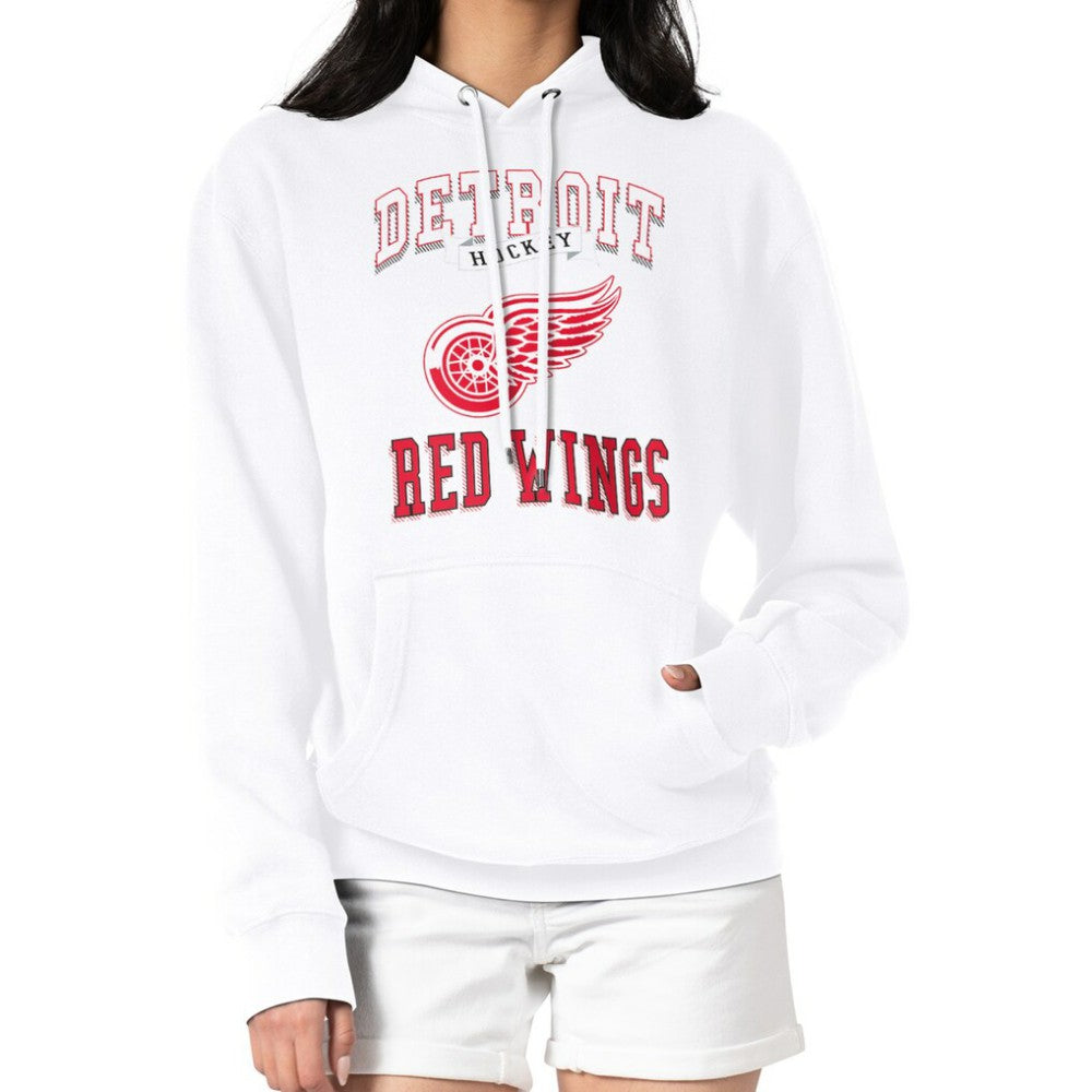Detroit Red Wings - G-III 4Her by Carl Banks Women's Team Logo Tri-Blend Fleece Pullover Hoodie White