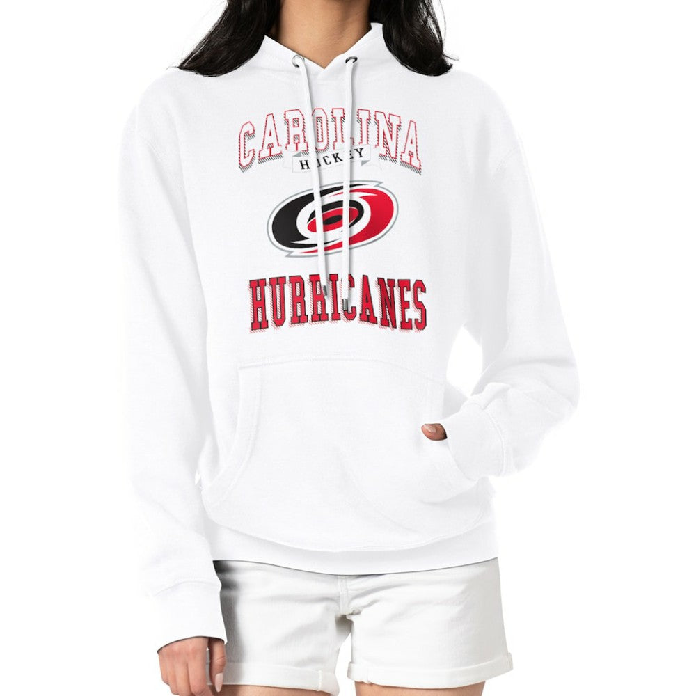 Carolina Hurricanes - G-III 4Her by Carl Banks Women's Team Logo Tri-Blend Fleece Pullover Hoodie White