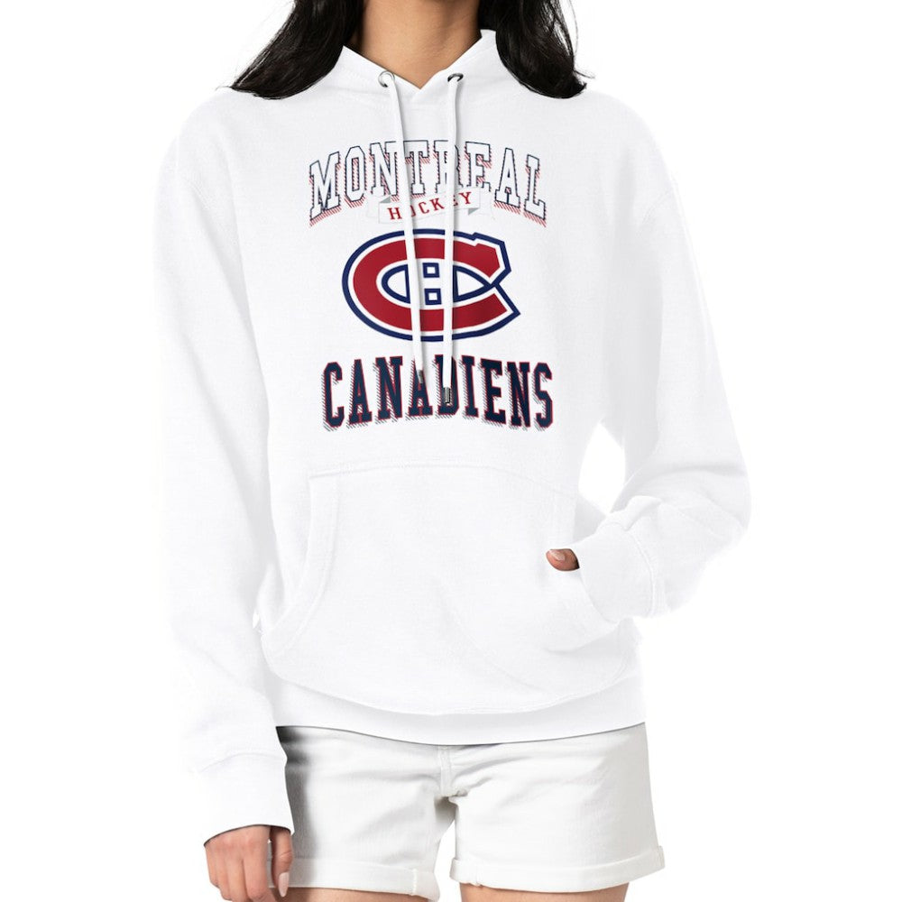 Montreal Canadiens - G-III 4Her by Carl Banks Women's Team Logo Tri-Blend Fleece Pullover Hoodie White